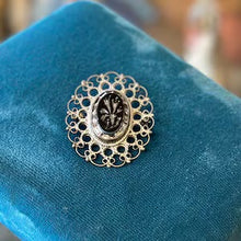 Load image into Gallery viewer, Plata De Jalisco Mexico Vintage Sterling Silver Black Floral Intaglio Pendant & Brooch