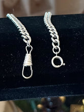 Load image into Gallery viewer, Vintage Midcentury Silver Tone Textured Link Watch Chain Dog Clip Clasp 12.6”