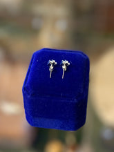 Load image into Gallery viewer, Swarovski Swan Signed Crystal Silver Tone Domed 3-Row Stud Earrings | 1990s-Contemporary