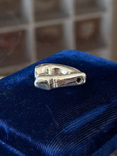 Load image into Gallery viewer, Vintage 1974 Signed HATTIE CARNEGIE Silver Clad Lowercase “A” Bubble Letter Initial Pendant Charm