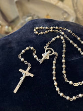 Load image into Gallery viewer, Vintage Italy Silver Plated Beaded Rosary Miraculous Medal Mary Crucifix 12.5"