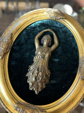 Load image into Gallery viewer, Antique Art Deco Brass Figural Salvage Woman Bust w/Floral Motif Gilt Gold from Chandelier or Sconce