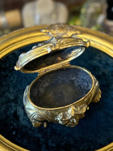 Load image into Gallery viewer, Antique Art Nouveau Period | Signed B&W Jewelry Casket Gilt Lady Face Lily Flower | Unlined