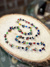 Load image into Gallery viewer, Antique Multicolor Glass Beads Beaded Chain Necklace 29”