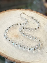 Load image into Gallery viewer, Vintage Midcentury Faceted Clear Crystal Graduated Beaded Gold Filled 1/20 12k GF Necklace with Separators 18.3”
