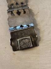Load image into Gallery viewer, Vintage Sterling Silver Mexico Signed JB Black Onyx 32g Panel Bracelet 1970s