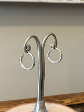 Load image into Gallery viewer, Vintage Sterling Silver 925 Textured Open Hoop Earrings Silver Hoops Minimalist