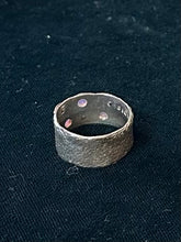 Load image into Gallery viewer, Vintage Signed SIL Silpada 925 Sterling Silver & 14K Yellow Gold Leaf Pink Opal Wide Cigar Band Ring US Size 7 1/2