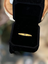 Load image into Gallery viewer, Antique Victorian 10k Yellow Gold Repousse & Clear Glass Faceted Stone Lingerie Pin