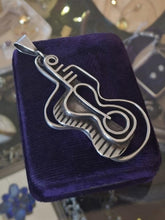 Load image into Gallery viewer, Vintage 1960s Signed Rebajes Sterling Silver Abstract Modernist Guitar Pendant