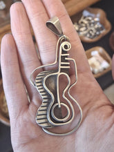 Load image into Gallery viewer, Vintage 1960s Signed Rebajes Sterling Silver Abstract Modernist Guitar Pendant