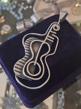 Load image into Gallery viewer, Vintage 1960s Signed Rebajes Sterling Silver Abstract Modernist Guitar Pendant