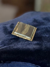 Load image into Gallery viewer, Antique Victorian Mourning Brooch Hair Jewelry Beveled Glass Rectangular Pin w/ C Clasp Blonde & Brunette