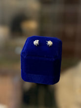 Load image into Gallery viewer, Swarovski Swan Signed Crystal Silver Tone Domed 3-Row Stud Earrings | 1990s-Contemporary