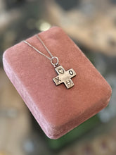 Load image into Gallery viewer, Signed SWIFT ARROW Sterling Silver XO Love Friendship or Relationship Cross Pendant Necklace 22.4”
