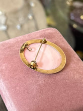 Load image into Gallery viewer, Pink Conch Shell Vintage Antique Hand Carved Blooming Rose Cameo 800 Silver Pendant & Brooch