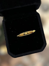 Load image into Gallery viewer, Antique Victorian 10k Yellow Gold Repousse & Clear Glass Faceted Stone Lingerie Pin