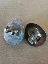 Load image into Gallery viewer, Vintage Southwestern Sterling Silver Genuine Turquoise Bear Claw Stud Earrings