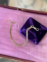 Load image into Gallery viewer, Antique Victorian Hallmarked Blackinton Co. W.&S.B. Gold Filled 7.6" Watch Chain Toggle Twist Charm