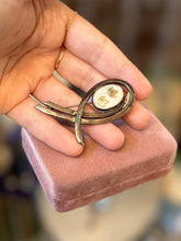 Load image into Gallery viewer, Artisan Signed SAM SUNG Handcrafted Sterling Silver Carved Mother of Pearl Brooch