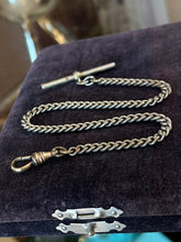 Load image into Gallery viewer, Vintage Art Deco Silver Tone Watch Chain Watch Fob Dog Clip Clasp and Toggle 11.6”