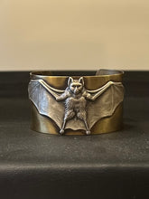 Load image into Gallery viewer, Handmade Gothic Solid Brass Bat Wide Cuff Bracelet - Carmilla