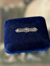 Load image into Gallery viewer, Antique Edwardian Era Silver Tone Rhinestone Bar Pin Brooch C-Clasp