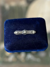 Load image into Gallery viewer, Antique Edwardian Era Silver Tone Rhinestone Bar Pin Brooch C-Clasp