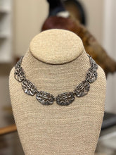 Load image into Gallery viewer, Rare Vintage 1960s Signed Napier Silver Tone Asian Cut Out Link Choker Collar Necklace 16.25” Hook Closure