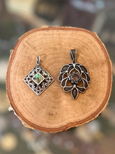 Load image into Gallery viewer, You Pick! Vintage Filigree Silver Gemstone Pendants | 800 Silver Citrine OR 925 Silver Abalone