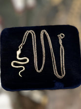 Load image into Gallery viewer, Vintage Sterling Silver Coiled Slithering Snake Serpent Pendant Necklace 17.75”