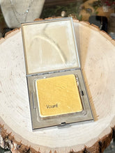 Load image into Gallery viewer, Vintage 1940s Midcentury VOLUPTE Silver Tone & Copper Rose Detailed Square Powder Mirror Compact