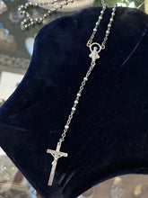 Load image into Gallery viewer, Vintage Italy Silver Plated Beaded Rosary Miraculous Medal Mary Crucifix 12.5"