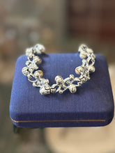 Load image into Gallery viewer, Vintage 1950s Sarah Coventry SC Signed Moonlight Serenade Silver Tone Rhinestone & Faux Pearl Link Bracelet 7.5”