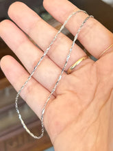 Load image into Gallery viewer, Vintage European 585 Italy 14K White Gold Chain Necklace Tinsel Chain 18”