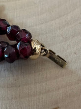Load image into Gallery viewer, Vintage 14k Yellow Gold Faceted Genuine Garnet & Freshwater Pearl Multi Strand Beaded Bracelet 7.5”