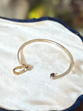 Load image into Gallery viewer, Vintage Signed TIFFANY & CO. 2003 Sterling Silver and 18K Yellow Gold Heart Hook Bangle Bracelet Y2K