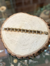 Load image into Gallery viewer, Vintage Midcentury Machine Age Chunky Roller Chain Gold Tone Bracelet Unisex Heavy 7.5”