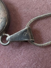 Load image into Gallery viewer, Vintage Sterling Silver & Peachy Pink Botanical Lucite Oval Pendant Necklace 18.5”