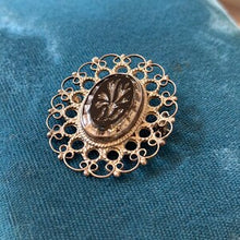 Load image into Gallery viewer, Plata De Jalisco Mexico Vintage Sterling Silver Black Floral Intaglio Pendant & Brooch
