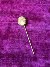 Load image into Gallery viewer, Antique Victorian Era Woman Portrait Stick Pin Gold Tone