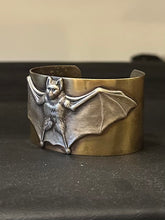Load image into Gallery viewer, Handmade Gothic Solid Brass Bat Wide Cuff Bracelet - Carmilla