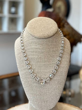 Load image into Gallery viewer, Vintage Midcentury Faceted Clear Crystal Graduated Beaded Gold Filled 1/20 12k GF Necklace with Separators 18.3”