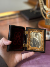 Load image into Gallery viewer, Antique Woman Daguerreotype Ambrotype Gutta Purcha Case Burgundy Velvet Photograph Portrait