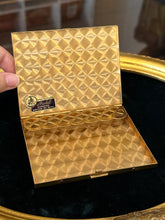 Load image into Gallery viewer, Vintage 1950s Midcentury New Old Stock MARHILL Mother of Pearl Rhinestone Jewelled Gold Tone Cigarette Case Compact
