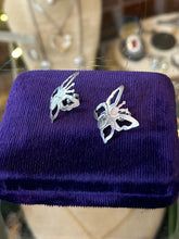 Load image into Gallery viewer, Vintage Sterling Silver 925 Butterfly Cutout Wings Pierced Post Earrings