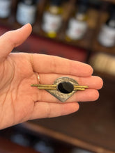 Load image into Gallery viewer, Vintage Signed AJV Sterling Silver & Black Onyx Two Tone Modernist Geometric Brooch Pin