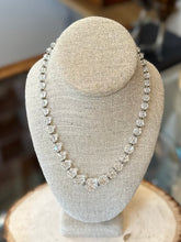 Load image into Gallery viewer, Vintage Midcentury Faceted Clear Crystal Graduated Beaded Gold Filled 1/20 12k GF Necklace with Separators 18.3”