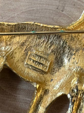 Load image into Gallery viewer, Vintage 1987 Signed Mimi di Niscemi Brushed Gold Tone Lion Brooch 1980s Mimi Di N