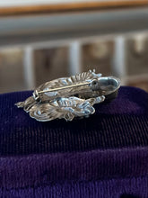 Load image into Gallery viewer, Vintage Art Nouveau Revival Repousse Silver Plated Woman Nymph Sunflower Floral Brooch Pin